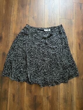Whimsigoth Black Gray Floral Chiffon Skirt Dark Romantic Jaclyn Smith 1X